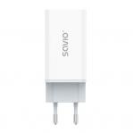 SAVIO LA-07 GaN 65W mains charger, USB, QC4.0+, PD 3.0, White