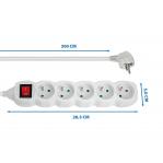Esperanza ELK215W power extension 3 m 5 AC outlet(s) Indoor White