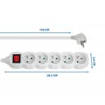 Esperanza ELK214W power extension 1.5 m 5 AC outlet(s) Indoor White