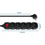 Esperanza ELK214K power extension 1.5 m 5 AC outlet(s) Indoor Black