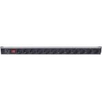 Intellinet Vertical Rackmount 12-Output Power Distribution Unit (PDU), EU CEE 7/3 Outlets, With On/Off Switch and Overload Protection, Built-in 1.8m Power Cord with EU CEE 7/4 Plug