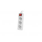 LANBERG POWER STRIP 3M WHITE, 3X 230V PL, WITH SWITCH