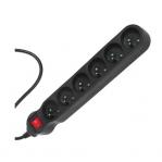 Maclean MCE225 power extension 1.5 m 6 AC outlet(s) Indoor Black
