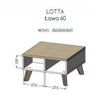 Cama LOTTA 60 coffee table wotan oak/mat black