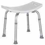 Rectangular shower stool with height adjustment