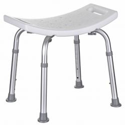 Rectangular shower stool with height adjustment