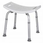 Rectangular shower stool with height adjustment