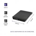 Qoltec 51857 External DVD-RW recorder |USB 3:0|Black