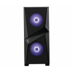 MSI MAG FORGE 100M Mid Tower Gaming Computer Case 'Black, 2x 120mm ARGB PWM Fan, 1x 120mm Fan, 1-6 ARGB Hub, Mystic Light Sync, Tempered Glass Panel, ATX, mATX, mini-ITX'