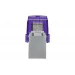 Kingston Technology DataTraveler microDuo 3C USB flash drive 64 GB USB Type-A / USB Type-C 3.2 Gen 1 (3.1 Gen 1) Purple, Stainless steel