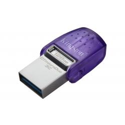 Kingston Technology DataTraveler microDuo 3C USB flash drive 64 GB USB Type-A / USB Type-C 3.2 Gen 1 (3.1 Gen 1) Purple, Stainless steel