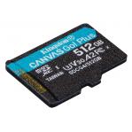 Kingston Technology 512GB microSDXC Canvas Go Plus Gen4 200MB/s A2 U3 V30 Card + Adapter
