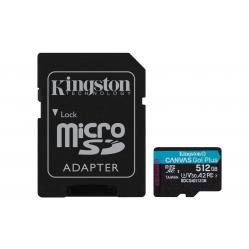 Kingston Technology 512GB microSDXC Canvas Go Plus Gen4 200MB/s A2 U3 V30 Card + Adapter