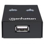 Manhattan USB-A Automatic Sharing Switch, 2x USB-B Ports, 480 Mbps (USB 2.0), Dual Control (Auto-Sensing or Manual), Bus Powered, Hi-Speed USB, inc 1x 1.5m USB-A to USB-B cable, Black, Three Year Warranty