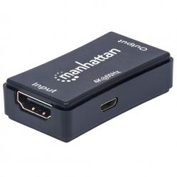 Manhattan HDMI Repeater, 4K@60Hz, Active, Boosts HDMI Signal up to 40m, Black, Three Year Warranty