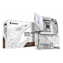 GIGABYTE X870E AORUS PRO ICE Motherboard - Supports AMD Ryzen 9000 CPUs, 16+2+2 Phases Digital VRM, up to 8000MHz DDR5 (OC), 3xPCIe 5.0 + 1xPCIe 4.0, Wi-Fi 7, 2.5GbE LAN, USB 4