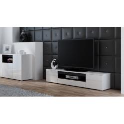 Cama TV stand VIVA 180 white/white gloss + black