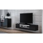 Cama TV stand VIVA 180 black/black gloss + white