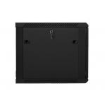 Lanberg wall-mounted installation rack cabinet 19'' 9U 600x600mm black (glass door)