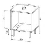 HOLE bedside table 2 pcs. 44x40.5x53.5 cm white matt