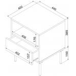 Bedside table 2 pcs. TRESSE 44x40x53 cashmere matt