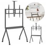 Maclean TV stand / cart, camera shelf, on casters, 55-100