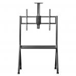 Maclean TV stand / cart, camera shelf, on casters, 55-100