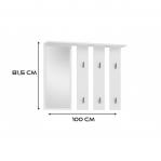 Hanger + mirror PARMA 100x15x.81.5 cm, White