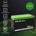 Qoltec 53076 AGM battery | 12V | 7Ah | Security