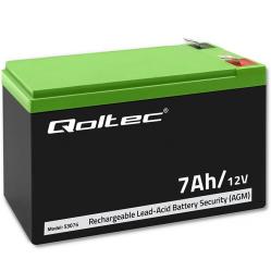 Qoltec 53076 AGM battery | 12V | 7Ah | Security