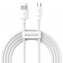 Baseus Simple Wisdom Data Cable Kit USB to Micro 2.1A (2PCS - Set) 1.5m White