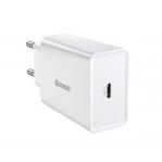 Baseus Speed Mini Quick Charger. USB-C. PD. 3A. 20W (white)