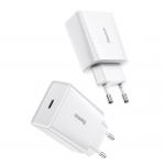 Baseus Speed Mini Quick Charger. USB-C. PD. 3A. 20W (white)