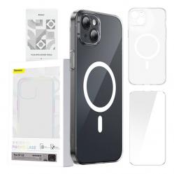 Baseus Μαγνητική Θήκη Magnetic Crystal Clear για iPhone 13 + Προστατευτικό Οθόνης Tempered Glass (Διαφανές)