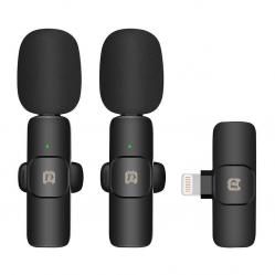 Puluz Ασύρματο Μικρόφωνο Lavalier PU3150B Lightning, 2τμχ (Μαύρο)
