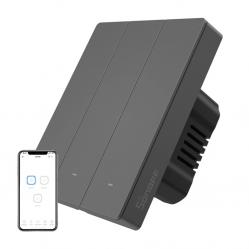 SONOFF M5-3C-80 Έξυπνος διακόπτης τοίχου με WiFi (3 κανάλια, χωνευτός, γραφίτης)