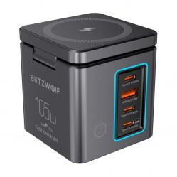 Blitzwolf BW-i113 GaN, USB-A, 3xUSB-C, φορτιστής δικτύου 105W