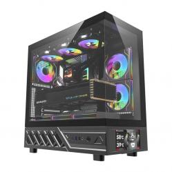 Θήκη υπολογιστή DarkFlash DS950V με οθόνη (μαύρη) + 6 ανεμιστήρες
