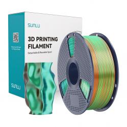 Νήμα Sunlu PLA+ Silk σε τρία χρώματα (πορτοκαλί, μπλε και πράσινο)