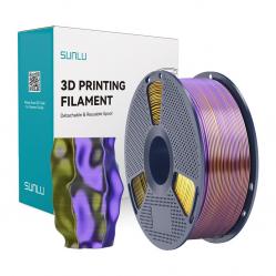Νήμα Sunlu PLA+ Silk σε τρία χρώματα (μαύρο, χρυσό και μοβ)