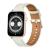 Smartwatch COLMI C28 σε χρυσό χρώμα με λευκό δερμάτινο λουράκι