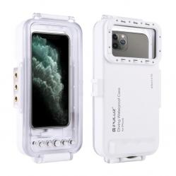 Αδιάβροχη θήκη Puluz (45 μ.) για iPhone: Για υποβρύχιες φωτογραφίες και βίντεο (Λευκό)