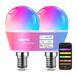 Λάμπα LED LEPRO BP1-2 E14 με Bluetooth και Wi-Fi, 470 lm, σε συσκευασία των 2 τεμαχίων