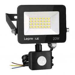 LEPRO 340013-DW-EU Προβολέας LED 20W, 2000 lm, 5000 K, IP65 με αισθητήρα κίνησης