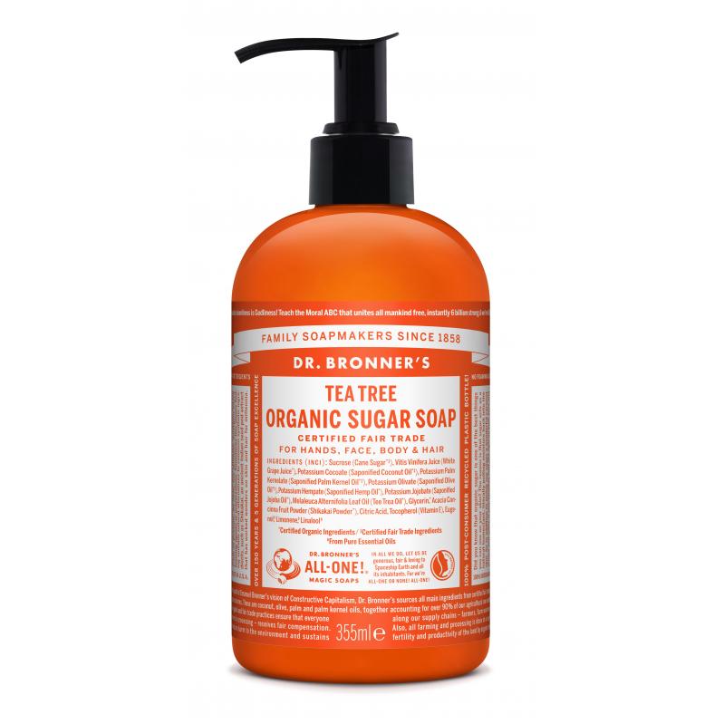 Dr Bronners - Organic Sugar Soap Tea Tree 355 ml