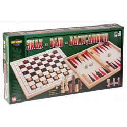 Vini Game - 3-in-1 Chess Checkers AND Backgammon 31197