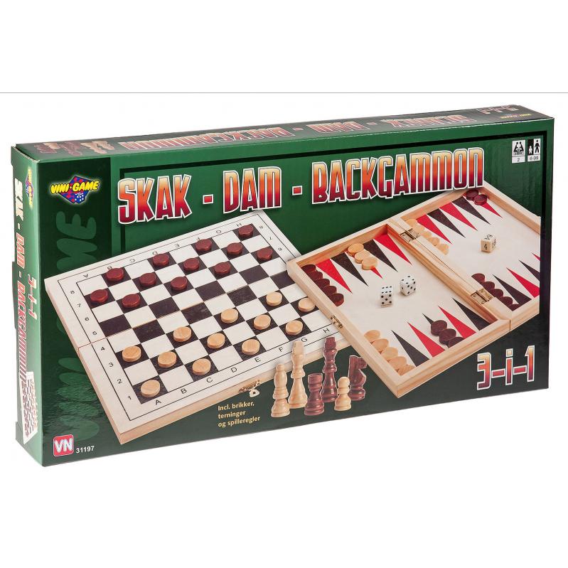 Vini Game - 3-in-1 Chess Checkers AND Backgammon 31197 Vini Game - 3-in-1 Chess Checkers AND Backgammon 31197