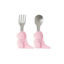 Rice - Stainless Steel Kids Cutlery Pink