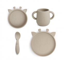 Nuuroo - Lykke silicone dinner set - 4 pack - Cobblestone