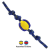 KONG - Jaxx Brights Ball w/Rope Assorted 32cm M  - (KONGPJB22E)